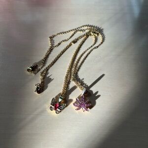 Gold plated duo necklaces